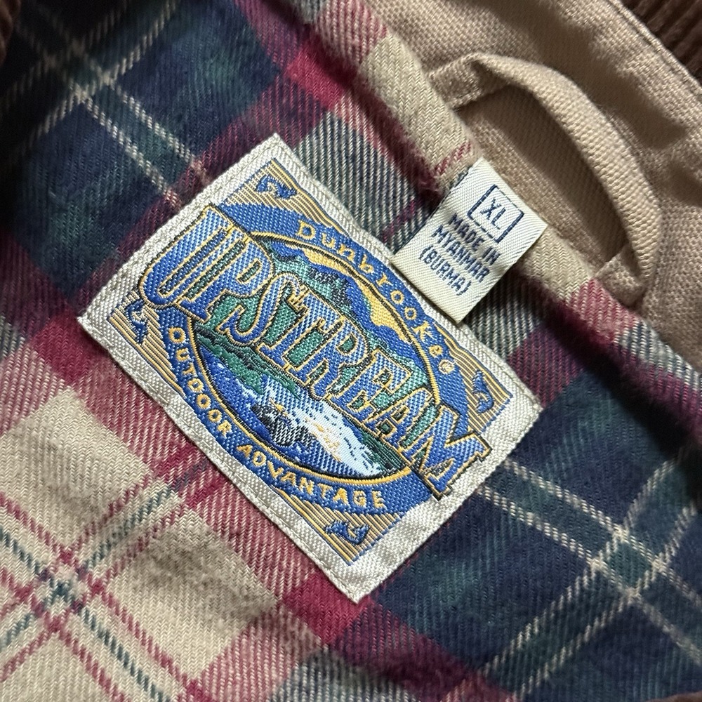 Dunbrooke Upstream Tan Barn Jacket Plaid Lined Corduroy Collar Workwear Men XL - Picture 6 of 10